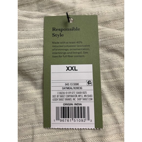 Goodfellow & Co Mens Beige Striped Crewneck T-Shirt Casual Short Sleeve Size XXL - Picture 9 of 10